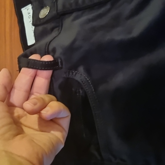 LOFT High Rise Skinny Velvet Pant Black Size 10/30R - Picture 7 of 15